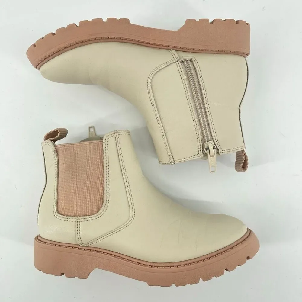 Wonder Nation Toddler Girls Pink Lug Sole Chelsea Boots Faux Leather Size 12